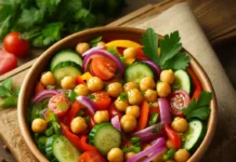 Chickpea Delight: Dive into the Rich Flavours of Our Vegan Weekly Special Chickpeas salad