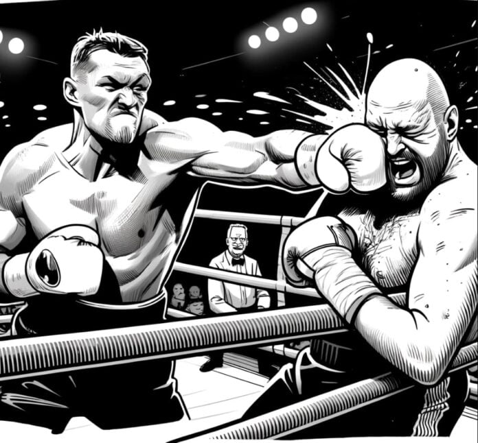 Champion Usyk vs Fury sketch