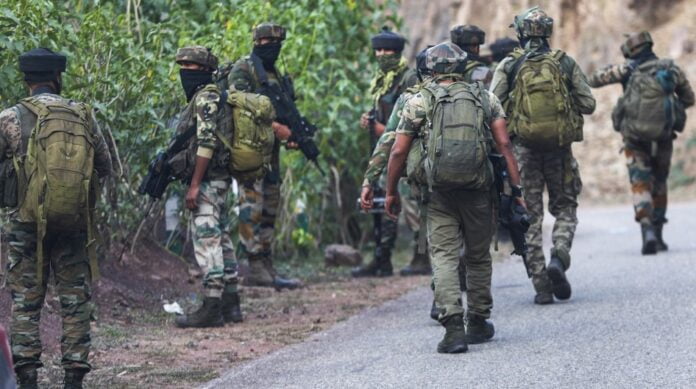 Indian Army on a search operation in Reasi in Jammu