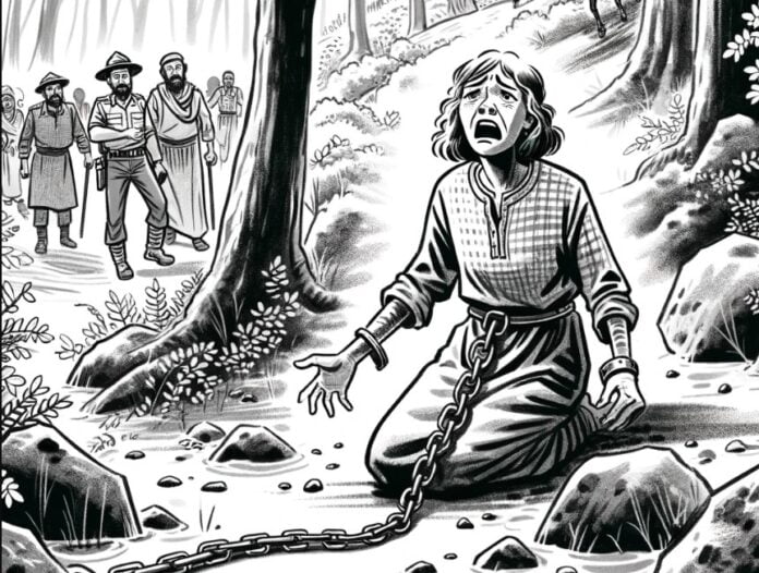 American woman chained in India